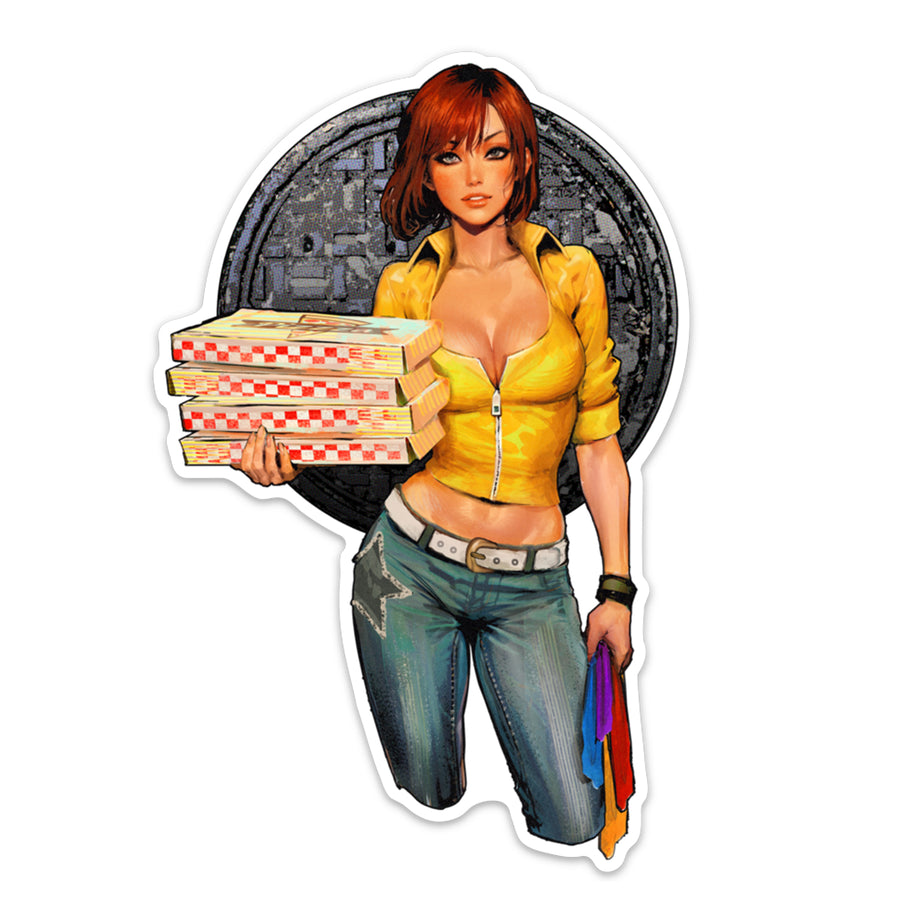 PIZZA GIRL STICKER